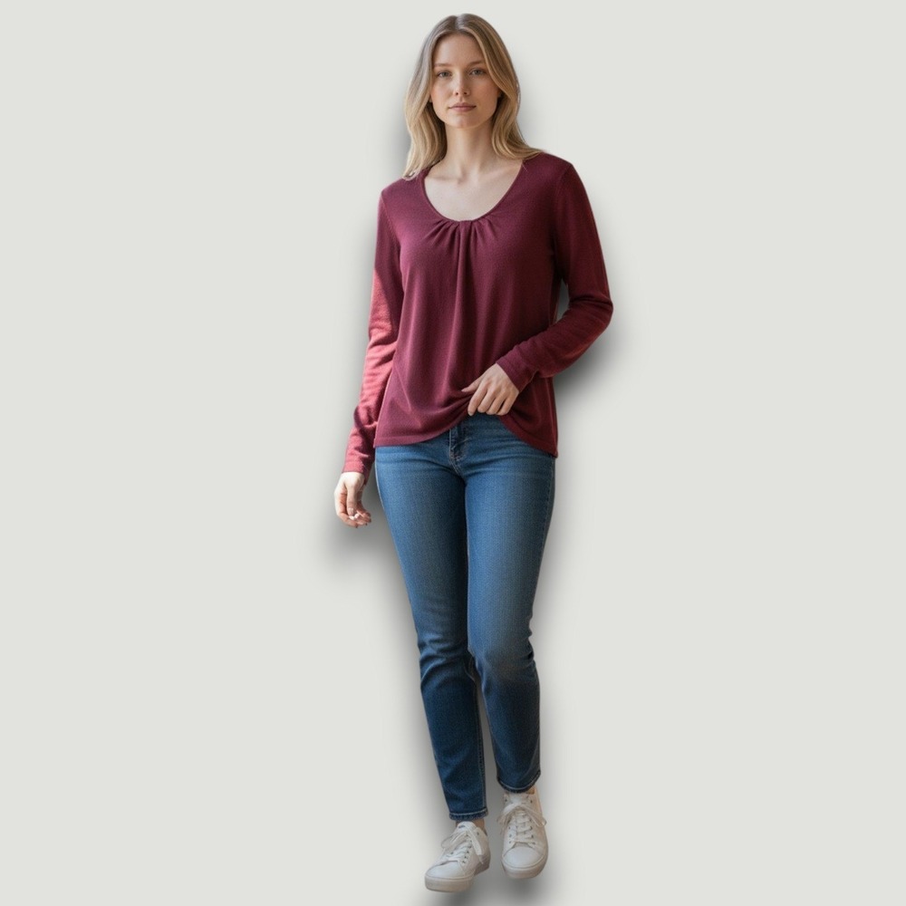 REI Coolmax Womens‎ Top  1X Burgundy Long Sleeve Outdoor, Hiking Stretch Casual